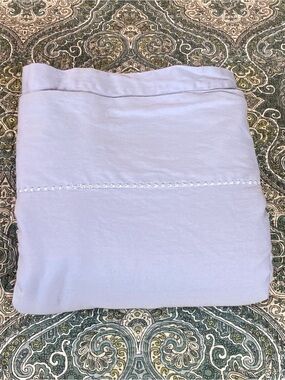 Adrienne Vittadini Blue lilac Queen Flat Sheet Cotton Hem Stitch